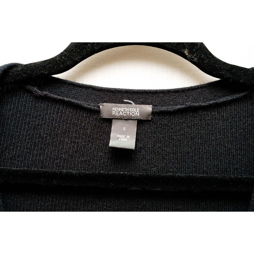 Kenneth Cole S Black knit sweater dress button up midi - Picture 2 of 7